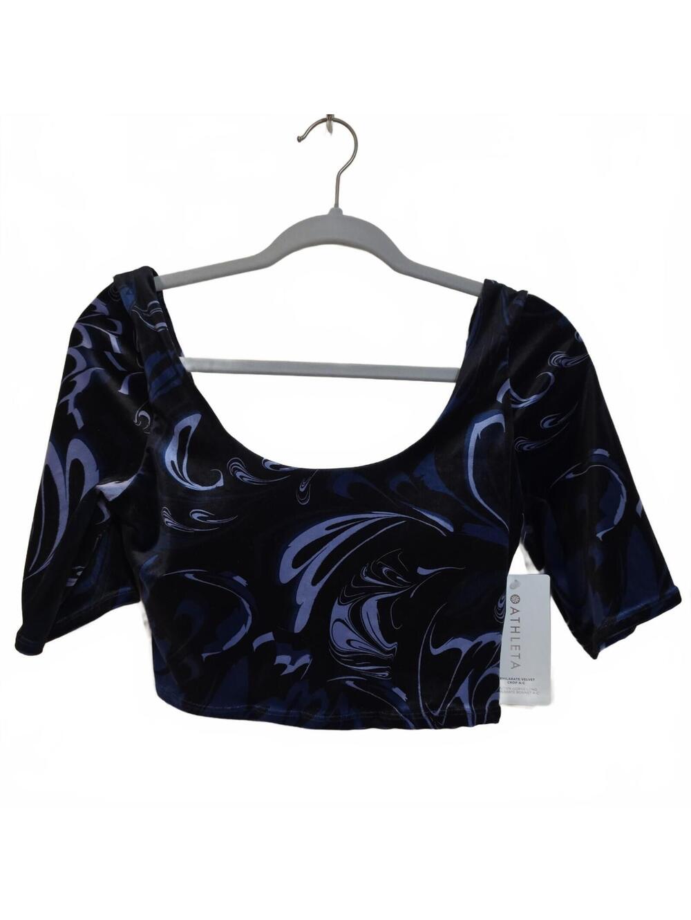 Athleta Exhilarate Velvet Crop A-C Agate Paisley Bra NWT Small 467256